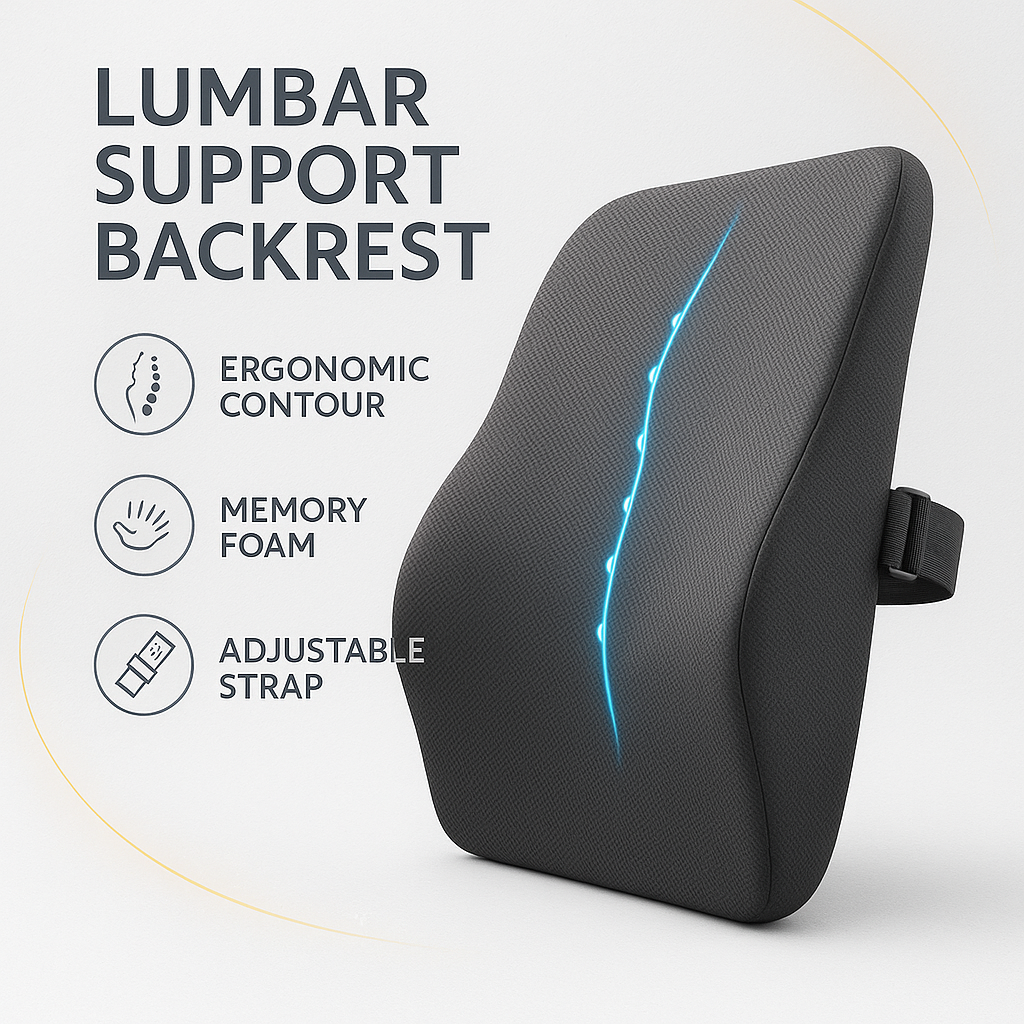 Adline Comfort Lumbar Support Memory Foam Backrest