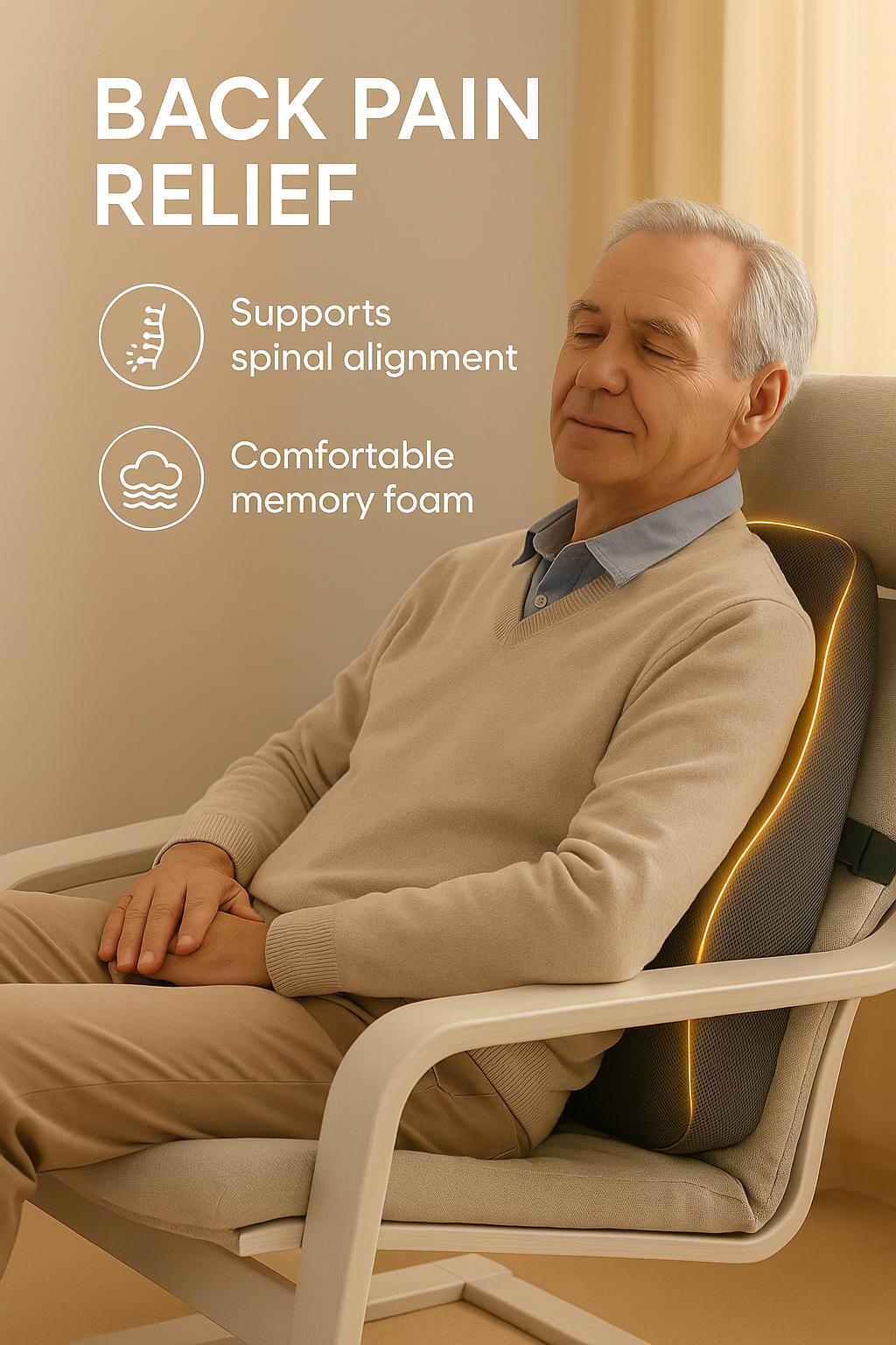 Adline Comfort Lumbar Support Memory Foam Backrest