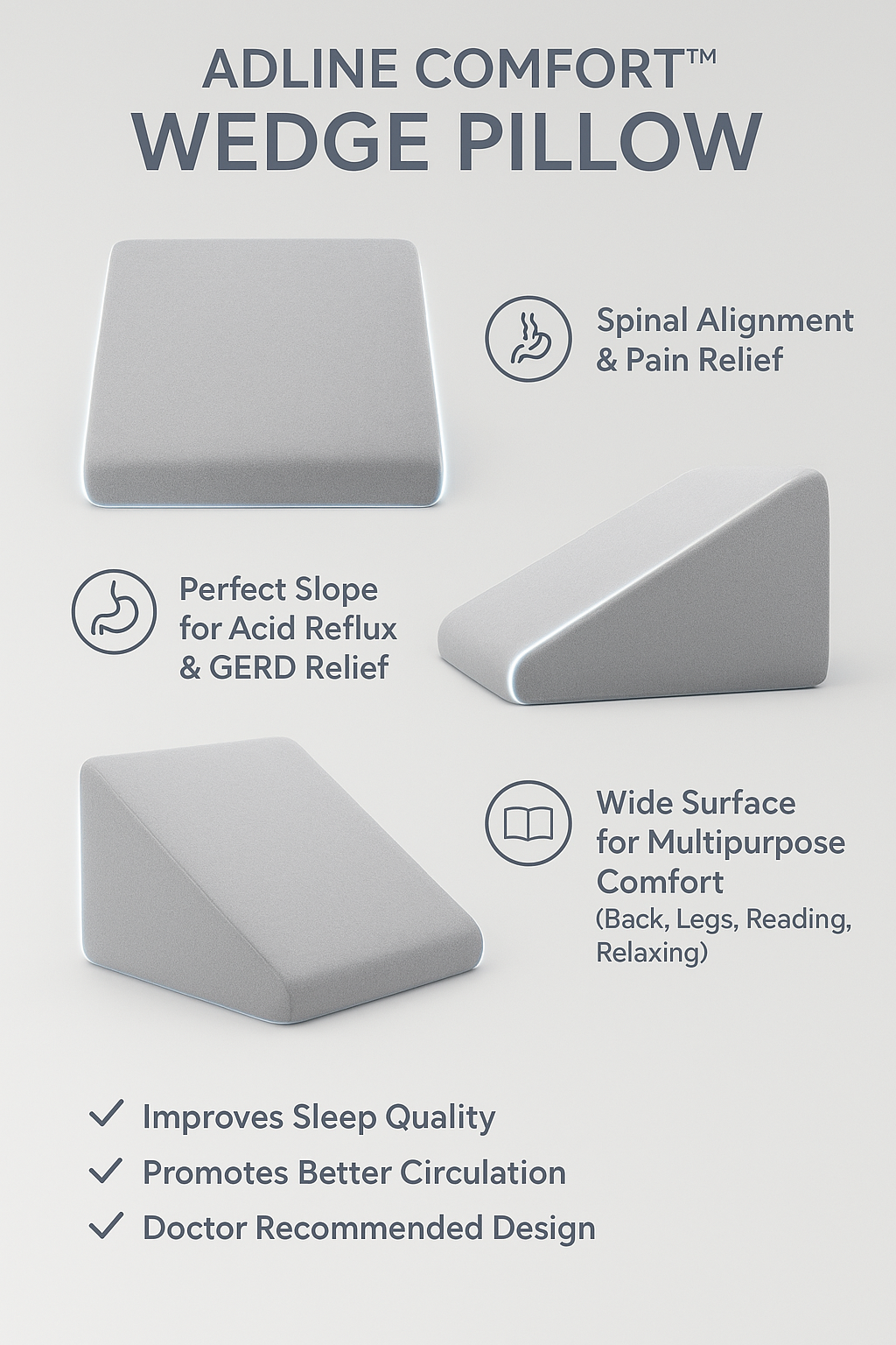 Adline Comfort™ Multipurpose Wedge Pillow